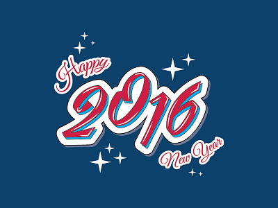 2016 2016 blue design happy lettering new typography year