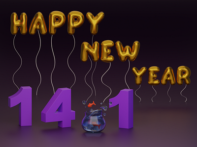 Happy New Year (Nowruz) 3d 3ddesign animation blender blender3d design fish graphic design happynewyear illustration nowruz purple water نوروز
