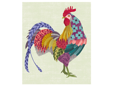 Rooster design illustration procreate