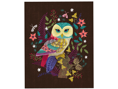 Owl 1 design illustration procreate