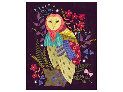 Owl 3 design illustration procreate