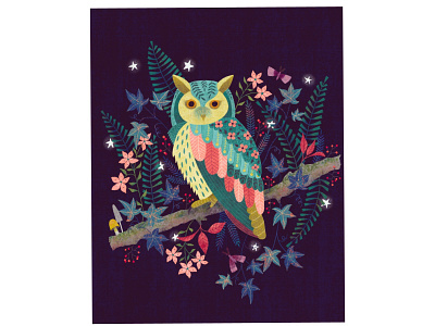 Owl 4 design illustration procreate
