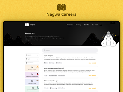 Nagwa Careers career colors illustration layout looking for job responsive ui ux web web design