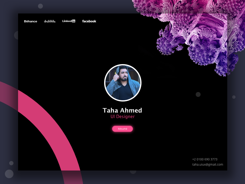 My Website by Taha Ahmed on Dribbble