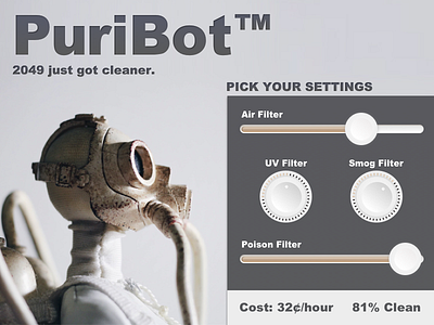 Daily UI 007 - Settings bot daily ui dial realism robot settings skeuomorphic spooky ui ux