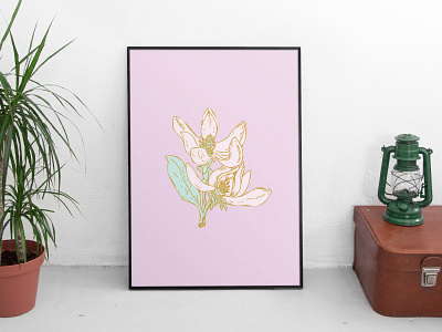 Magnolia cbus design floral flower illustration magnolia pink pretty print radesigner