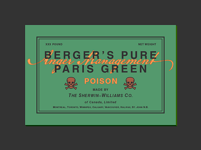 Paris Green cbus green label ohio package packing paris poison radesigner slip vector vintage