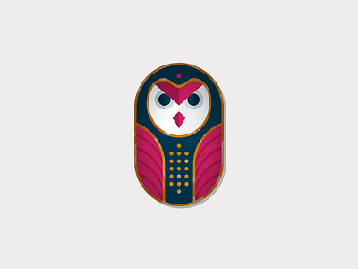 Owl button cbus enamel icon ohio owl owls pendant pin radesigner