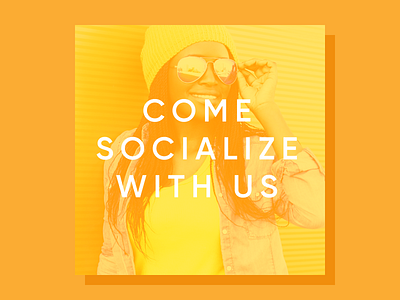 Come Socialize — DG homepage content graphic