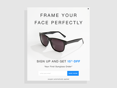 AC Lens Email Sign Up Pop Up for Sunglasses
