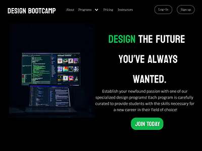 Design bootcamp landing page dailyui landing page ui user interface web design
