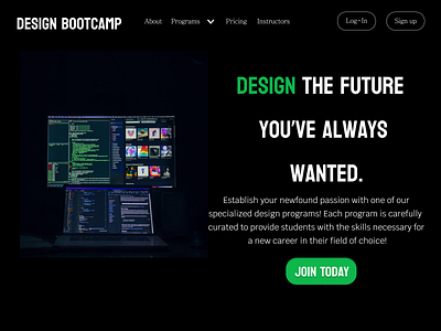 Design bootcamp landing page