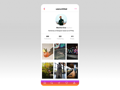 Instagram user profile redesign app app screen dailyui design instagram mobile mobile app redesign ui uidesign user interface
