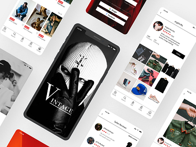 Vintage Clothing app app screen clothing app design e commerce figma grunge grungy mobile mobile app streetwear ui ui design user interface vintage vintage app vintage clothing