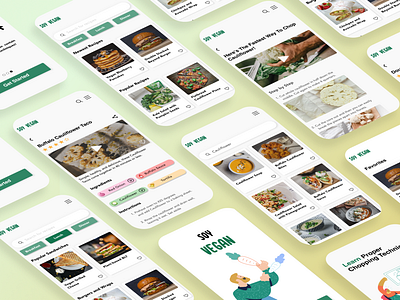Soy Vegan recipe app app screen design illustration mobile mobile app ui user interface