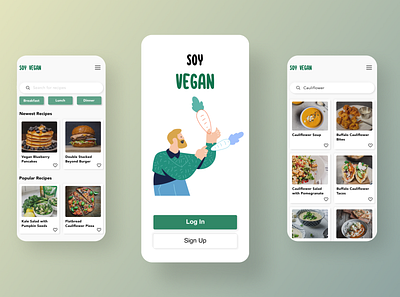 Soy Vegan recipe app app app screen design figma illustration mobile mobile app recipe recipe app ui user interface vegan web app