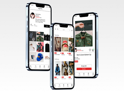 vintage clothing app app screen clothing design ecommerce figma mobile mobile app retail ui user interface vintage