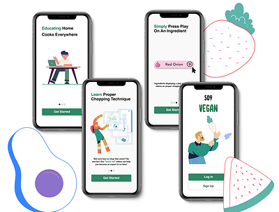 Soy Vegan onboarding screen for mobile app app screen design figma food mobile mobile app recipe ui user interface