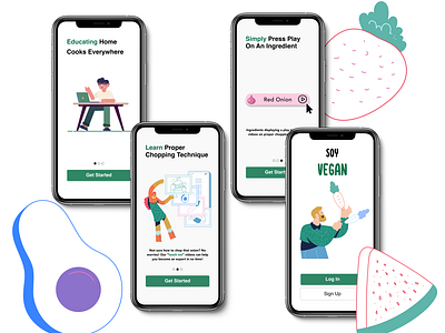 Soy Vegan onboarding screen for mobile