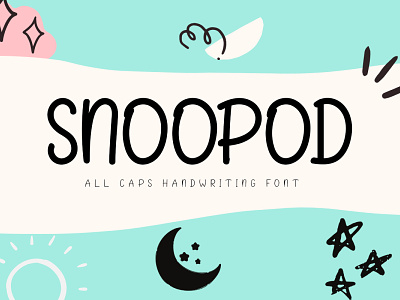Snoopod - All Caps Handwritting Font cute font design font fonts handlettered script fonts