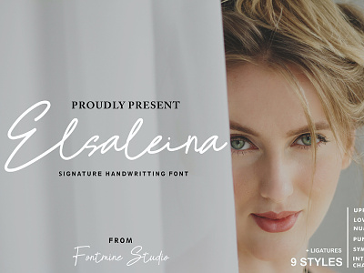 Elsaleina - fashionable handwriting signature font cute font design font fonts handlettered script fonts signature font
