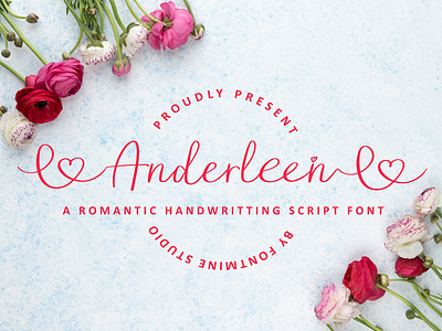 Anderleen - A Romantic Handwritting Font cute font design font fonts handlettered script fonts signature font valentines day valentines fonts