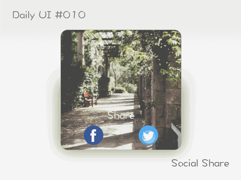 Social Share - #010 #Dailyui dailyui social share