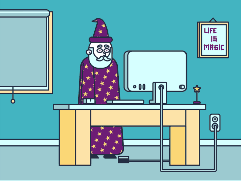 Computer Wizard animation computer gif hat motion graphics office wizard