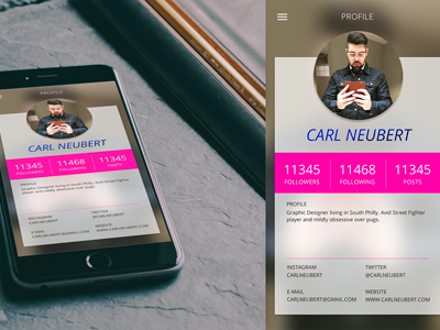 DAILY UI 006 | Profile Page dailyui mobile profile ui