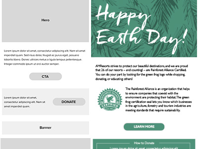 Earth Day Email email wireframe