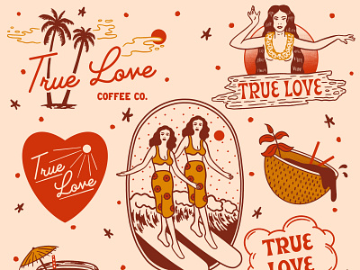 True love Coffee Co. brandidentity branding design graphic design illustration illustrator logo procreate