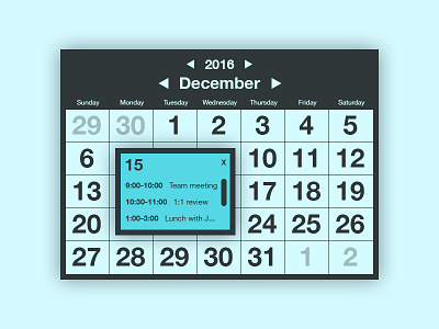 Daily UI: Calendar (Day 38)