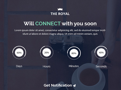 01 001 Coming Soon Creative Style Version 01 coming soon counter notification photoshop the royal theme wordpress