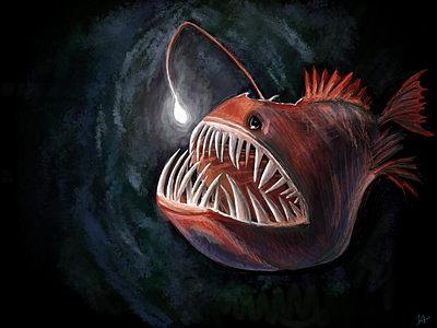 Angler Fish art digitalpainting illustration ipadpro mascot painting procreate