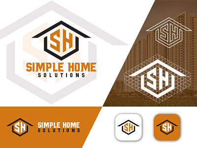 SH Letter, Real estate, Home logo design for your business