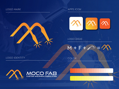 Moco Fab Welding logo concept Branding logo. a b c d e f j h i j k l m brand brand identity branding f logo identity letter logo logo logo design logo designer logo mark logos logotype mark minimalist logo modern logo n o p q r s t u v w x y z symbol typography welding logo