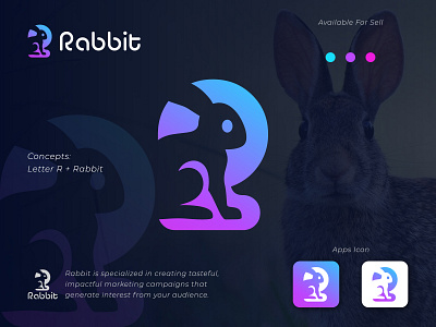 Rabbit Modern Logo Design Concept. Branding logo a b c d e f j h i j k l m brand brand identity branding identity letter logo logo logo design logo designer logo mark logos logotype mark minimalist logo modern logo n o p q r s t u v w x y z r letter rabbit logo symbol typography