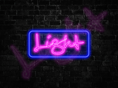 Neon Light Logo Design concept. Light Logo