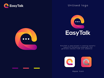 Modern E Letter Talk Logo Concept, Branding Logo