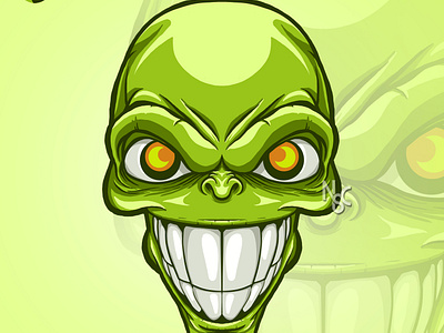 THE GREEN MASK artwork cartoon character character design concept art face green green mask halloween illustration logo mascot mask skeleton skull
