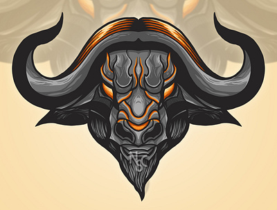 BUFFALO HEAD animal animals bison buffalo bull cartoon character character design cow design farm halloween illustration logo mascot nature