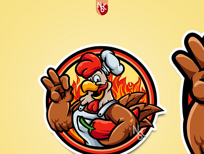 SPICY ROOSTER animal animals cartoon character chicken chilli design food halloween hot illustration logo mascot restaurant rooster spicy thanksgiving