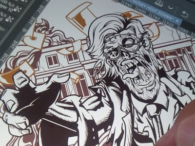 EL PROFESSOR MONEY HEIST ZOMBIE inking process