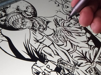 DJ ZOMBIE HALLOWEEN PARTY inking process