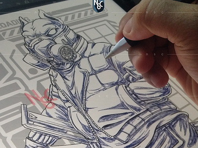 Pitbull Cyberpunk - Sketching Process