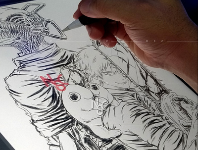 Chainsaw Man Denji - Sketching Process akihayakawa anime anime art apparel chainsaw man chainsaw man art chainsawman clothing clothing brand commission fanart illustration makima manga nft nft art nft artist nft creator pochita power