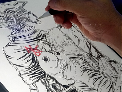 Chainsaw Man Denji - Sketching Process akihayakawa anime anime art apparel chainsaw man chainsaw man art chainsawman clothing clothing brand commission fanart illustration makima manga nft nft art nft artist nft creator pochita power