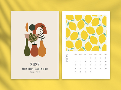 2022 | Boho Calendar Template 2022 best shoot branding calendar calendar 2022 design graphic design illustration
