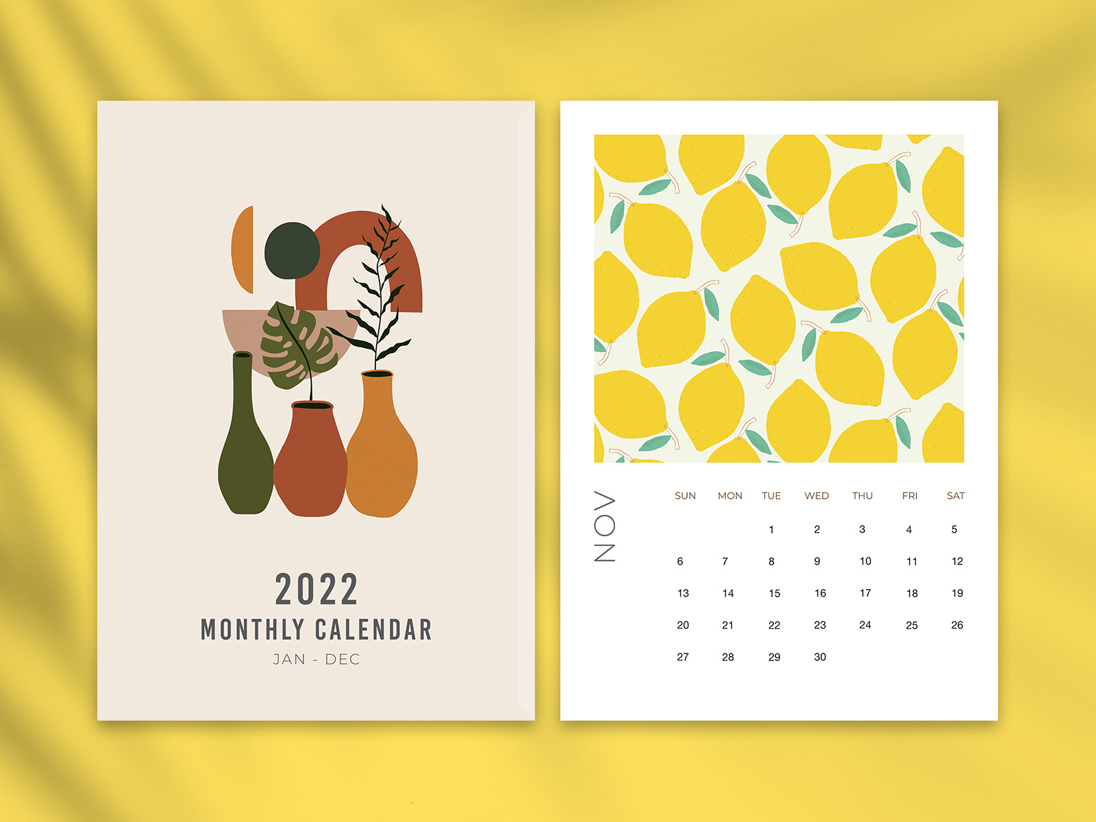 2022 | Boho Calendar Template by Emilly Design | designbyemilly@gmail ...