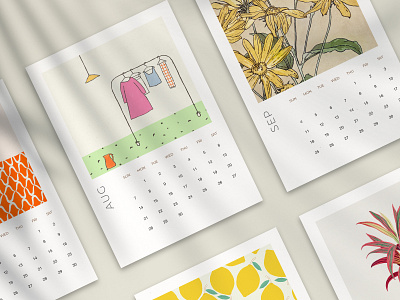 Boho illustration calendar design